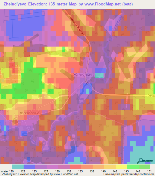 Zhelud'yevo,Russia Elevation Map