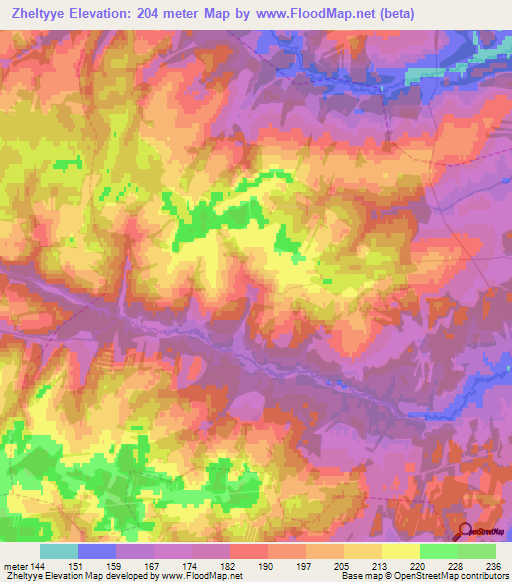 Zheltyye,Russia Elevation Map