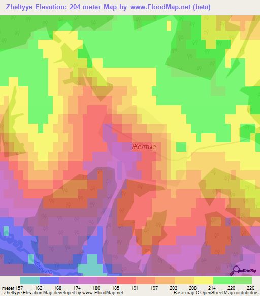 Zheltyye,Russia Elevation Map