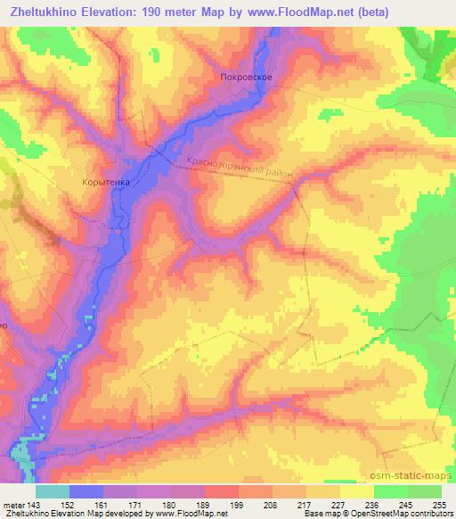 Zheltukhino,Russia Elevation Map