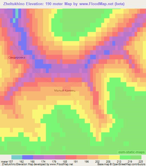 Zheltukhino,Russia Elevation Map