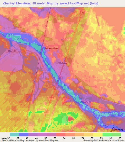 Zhel'tsy,Russia Elevation Map