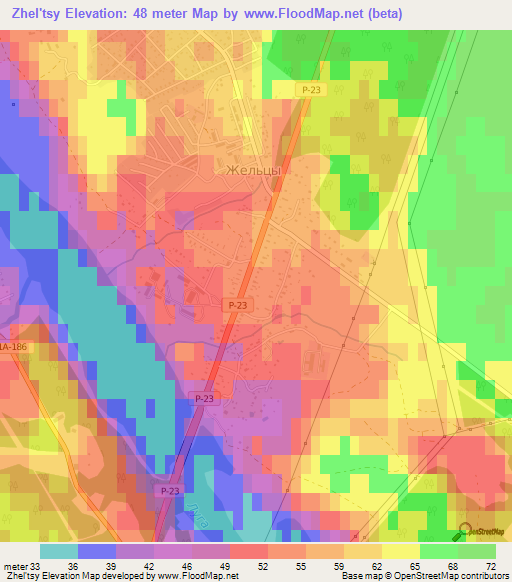 Zhel'tsy,Russia Elevation Map