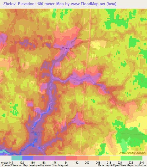 Zhelov',Russia Elevation Map