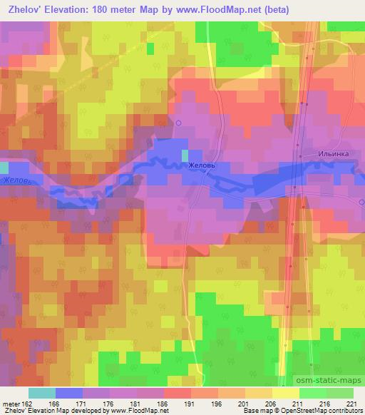 Zhelov',Russia Elevation Map