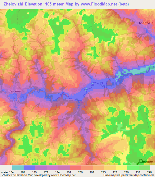 Zhelovizhi,Russia Elevation Map