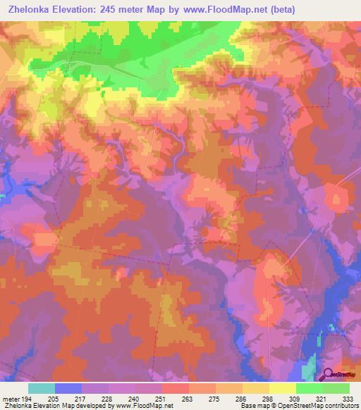 Zhelonka,Russia Elevation Map