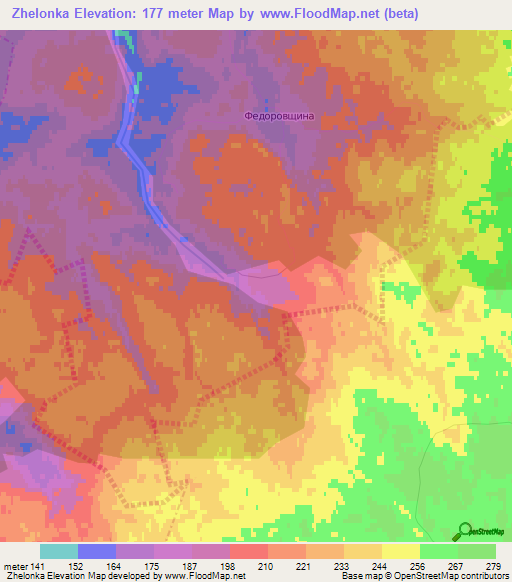 Zhelonka,Russia Elevation Map