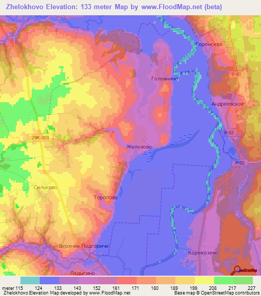 Zhelokhovo,Russia Elevation Map