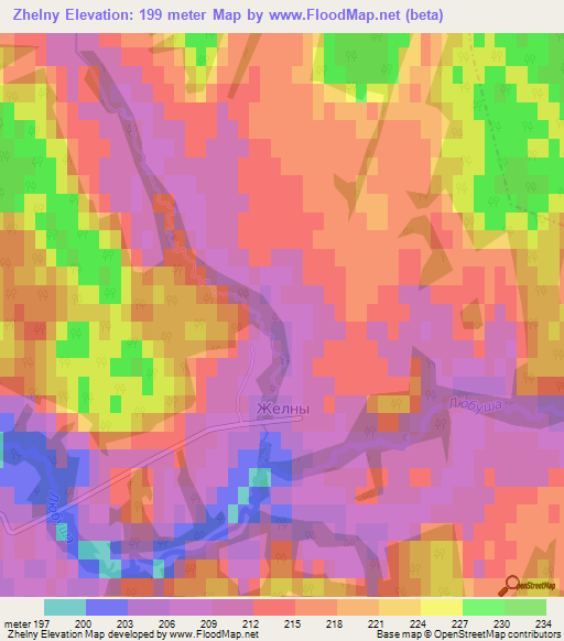 Zhelny,Russia Elevation Map