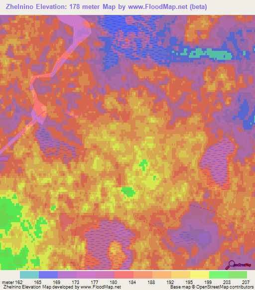 Zhelnino,Russia Elevation Map