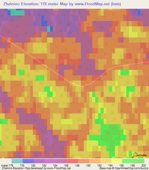 Zhelnino,Russia Elevation Map