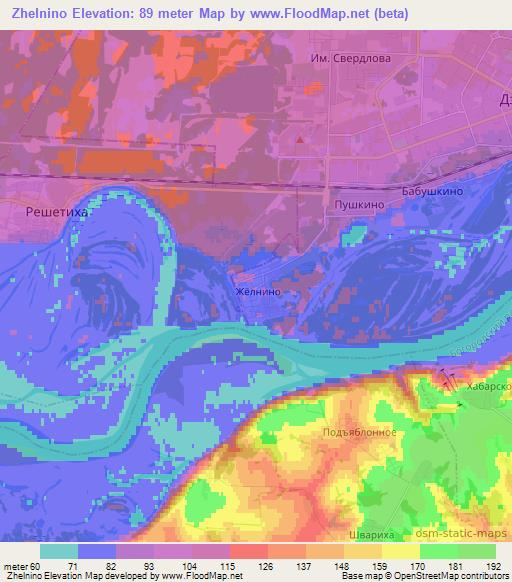 Zhelnino,Russia Elevation Map