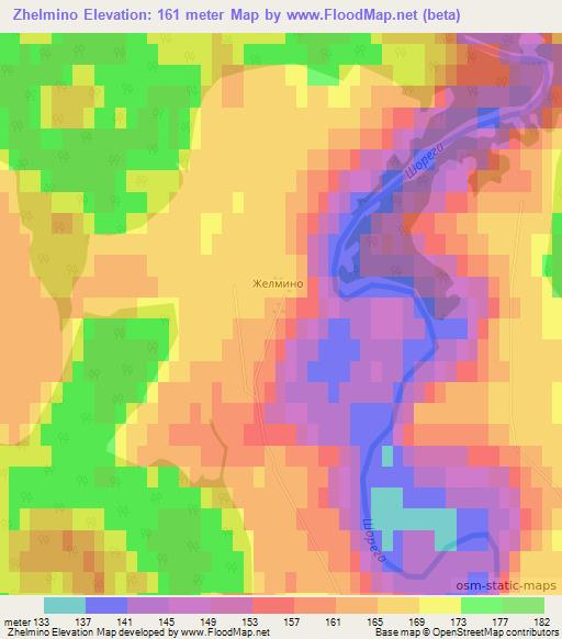 Zhelmino,Russia Elevation Map