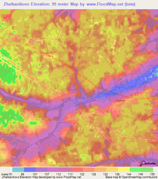 Zhelkanikovo,Russia Elevation Map