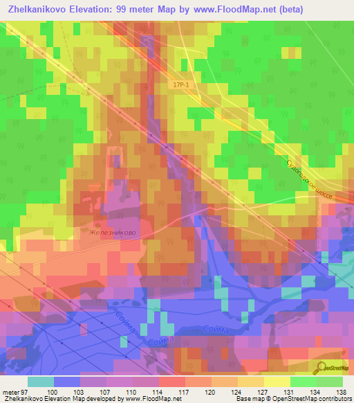 Zhelkanikovo,Russia Elevation Map