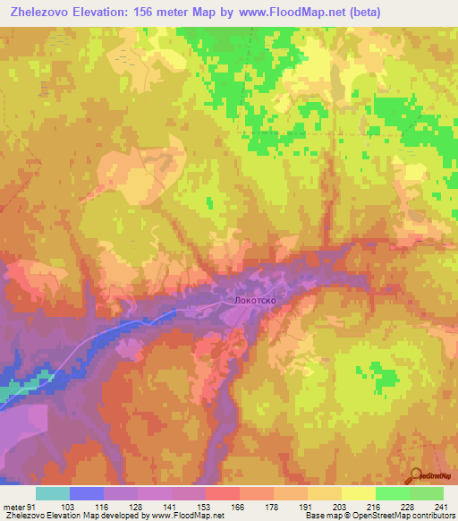 Zhelezovo,Russia Elevation Map