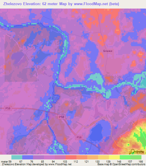 Zhelezovo,Russia Elevation Map