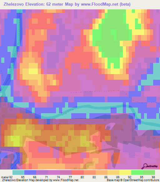 Zhelezovo,Russia Elevation Map