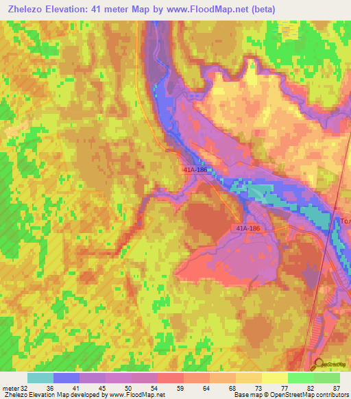 Zhelezo,Russia Elevation Map