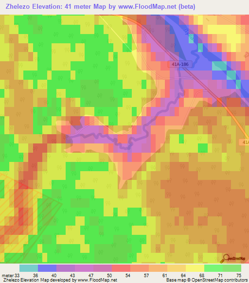 Zhelezo,Russia Elevation Map