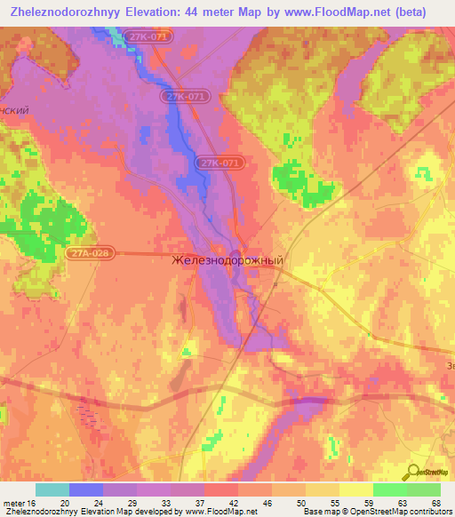 Zheleznodorozhnyy,Russia Elevation Map