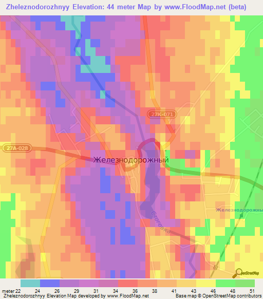 Zheleznodorozhnyy,Russia Elevation Map