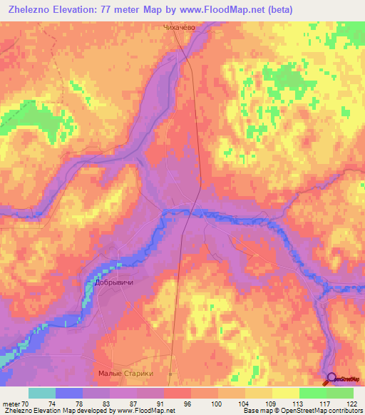 Zhelezno,Russia Elevation Map