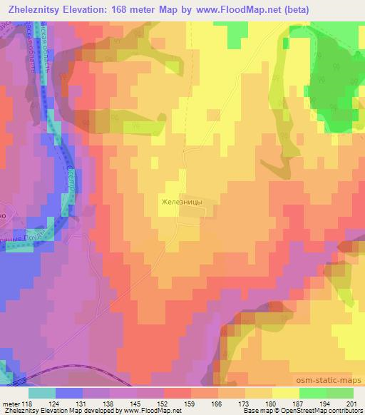 Zheleznitsy,Russia Elevation Map