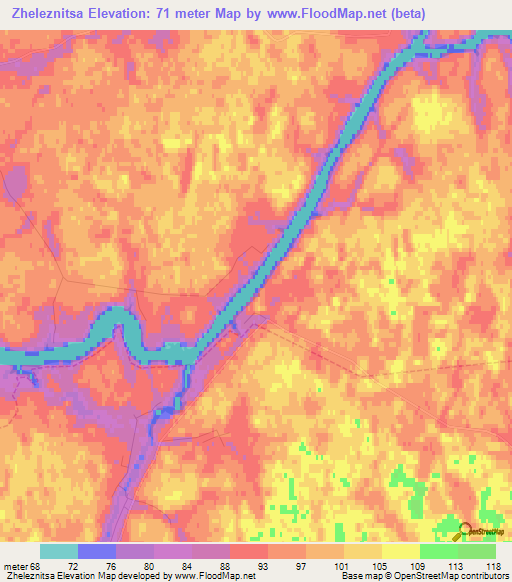 Zheleznitsa,Russia Elevation Map