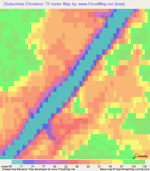 Zheleznitsa,Russia Elevation Map