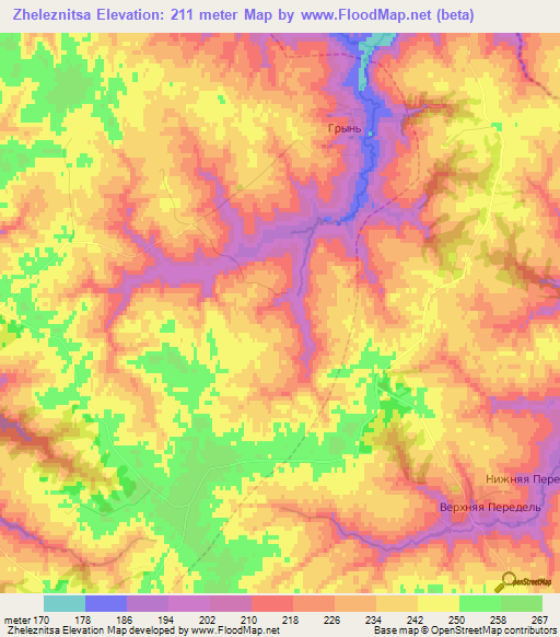 Zheleznitsa,Russia Elevation Map