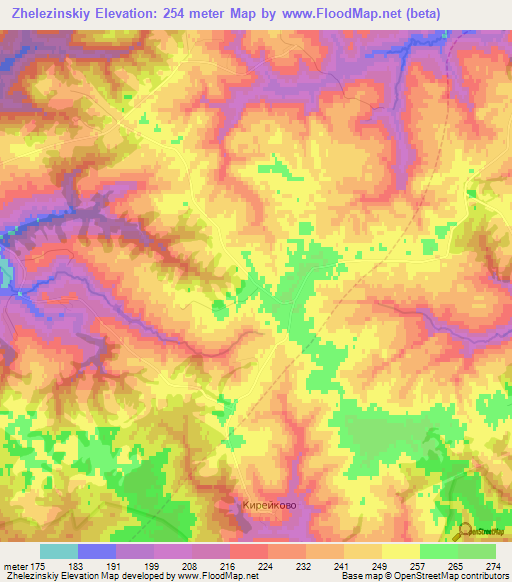 Zhelezinskiy,Russia Elevation Map