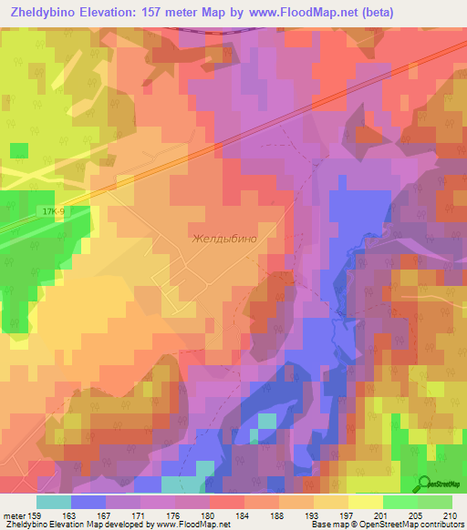 Zheldybino,Russia Elevation Map