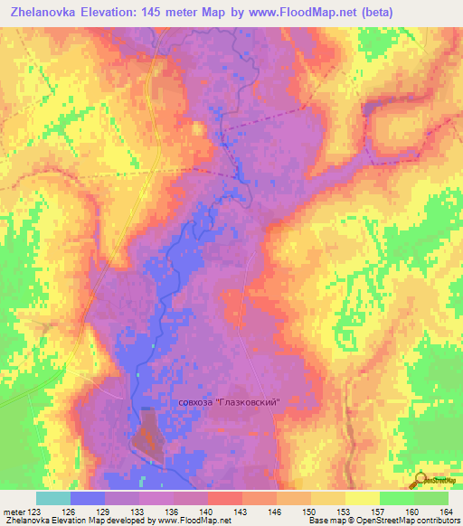 Zhelanovka,Russia Elevation Map