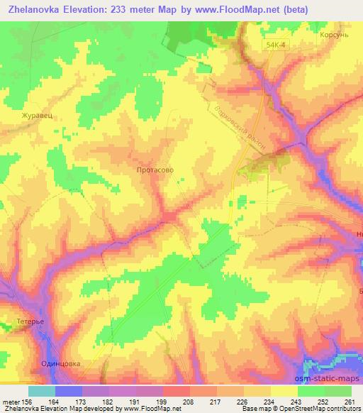 Zhelanovka,Russia Elevation Map