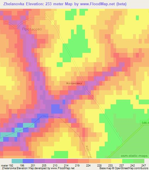 Zhelanovka,Russia Elevation Map