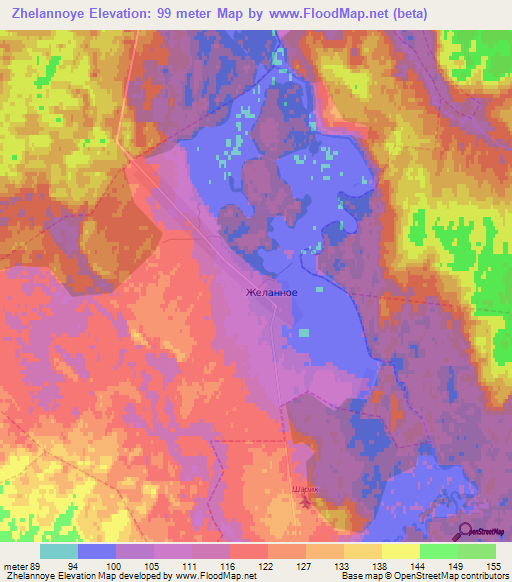 Zhelannoye,Russia Elevation Map