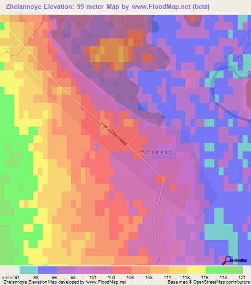 Zhelannoye,Russia Elevation Map