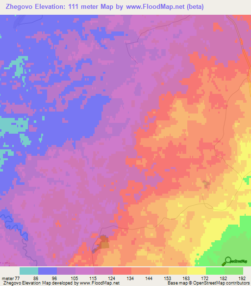 Zhegovo,Russia Elevation Map