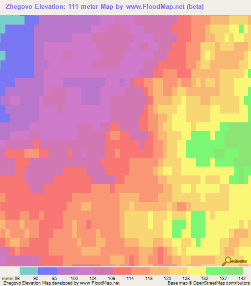 Zhegovo,Russia Elevation Map