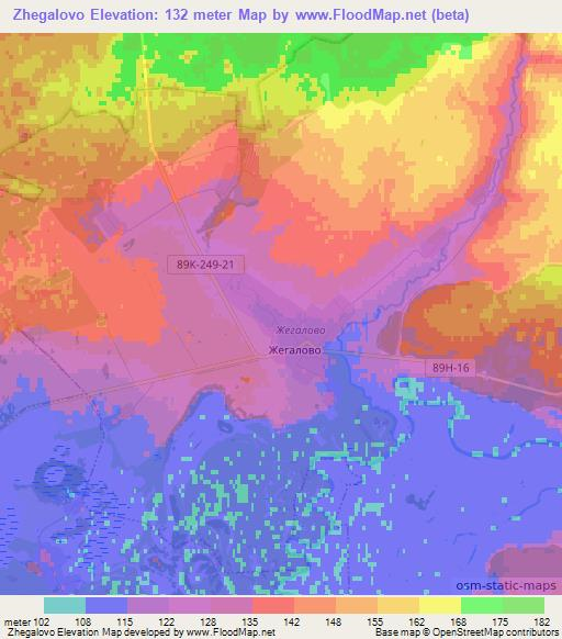 Zhegalovo,Russia Elevation Map