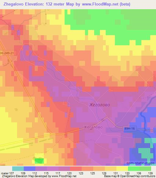 Zhegalovo,Russia Elevation Map