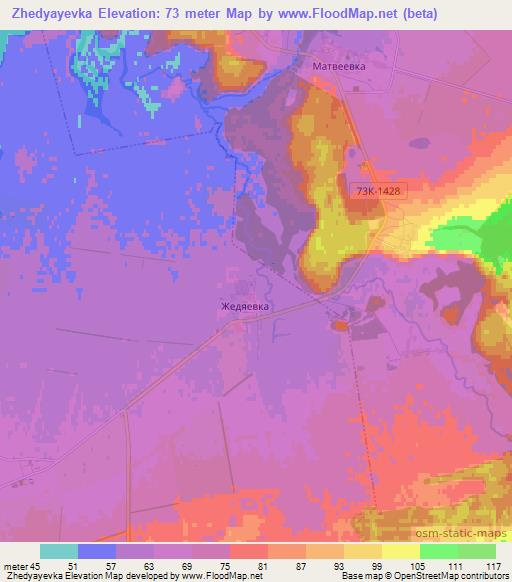 Zhedyayevka,Russia Elevation Map