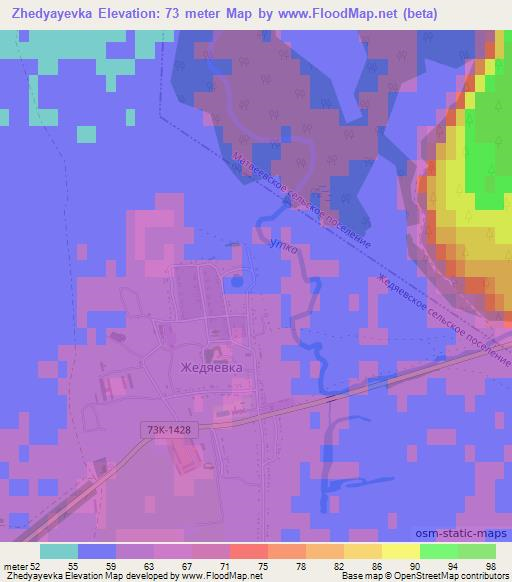 Zhedyayevka,Russia Elevation Map