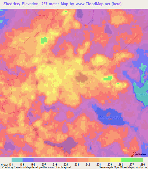 Zhedritsy,Russia Elevation Map