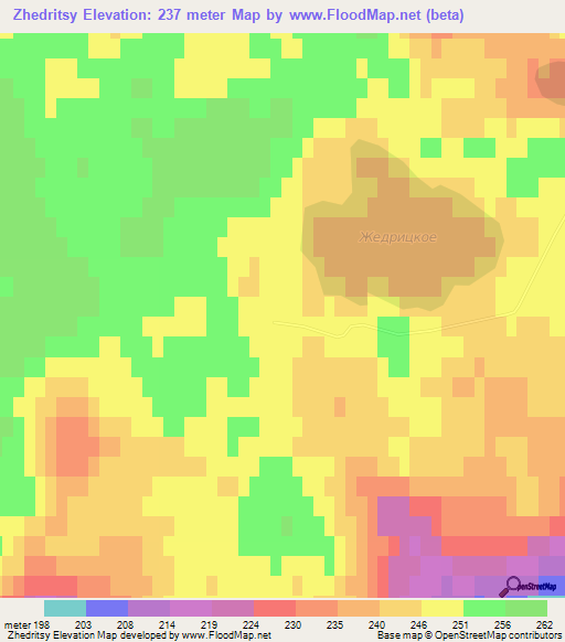 Zhedritsy,Russia Elevation Map