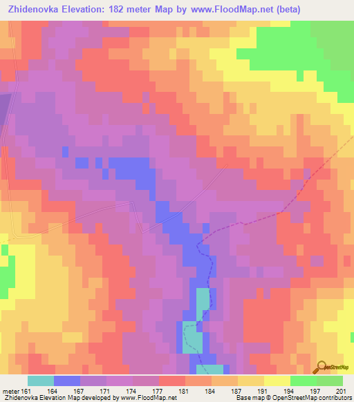 Zhidenovka,Russia Elevation Map