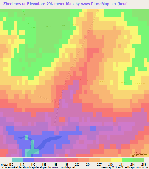 Zhedenovka,Russia Elevation Map