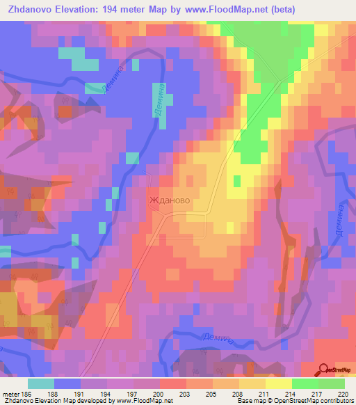 Zhdanovo,Russia Elevation Map